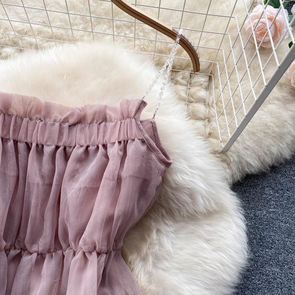 Uue mudeli rihmadega naiste kleit - roosat värvi