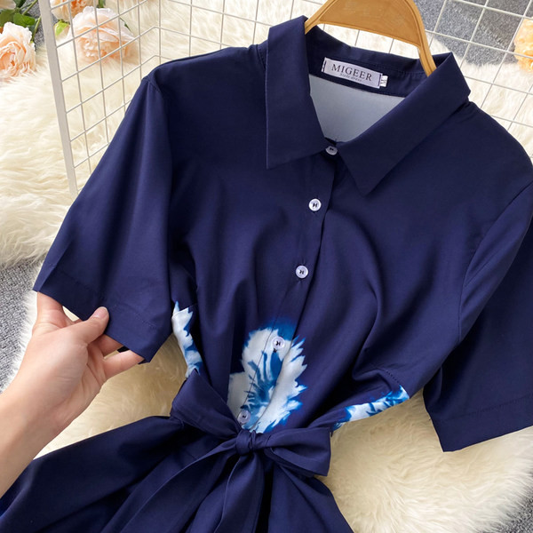 Rochie de dama cu maneca scurta si curea