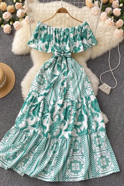 Uue mudeli naiste pikk kleit vööga