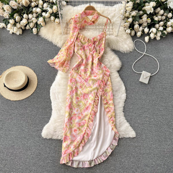 Rochie de dama asimetrica cu bretele subtiri