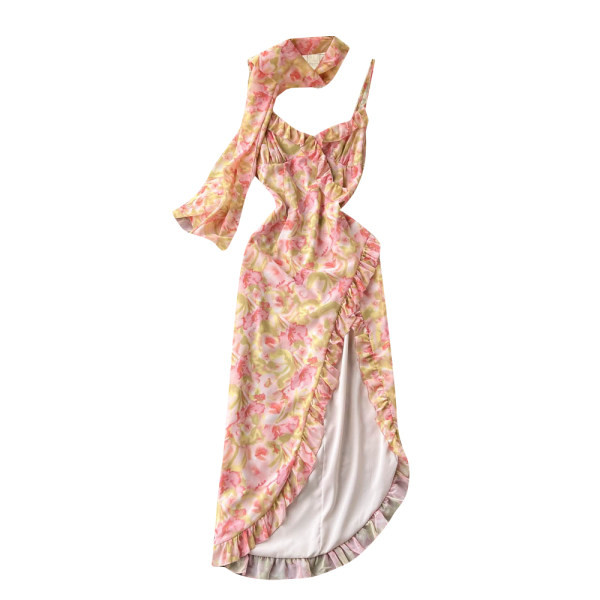 Rochie de dama asimetrica cu bretele subtiri