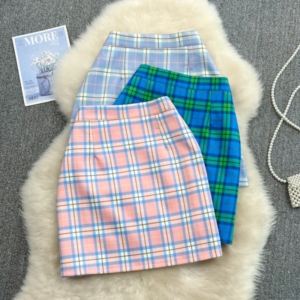 Lühike kõrge vöökohaga naiste seelik – kolme värvi