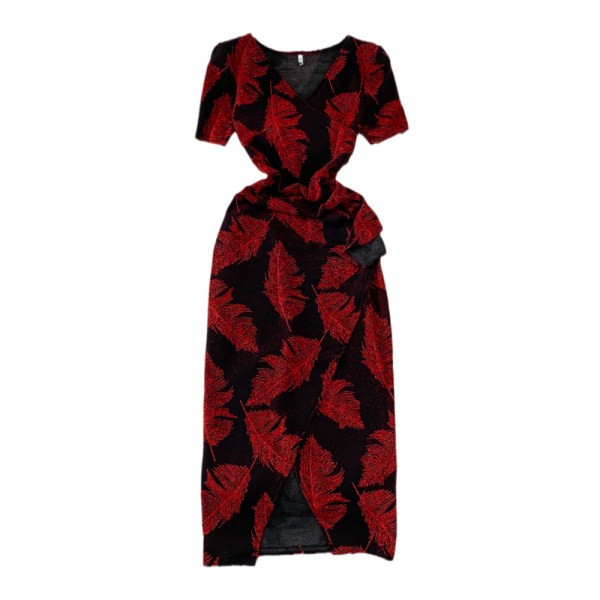 Rochie de dama cu maneci scurte si decolteu spitz