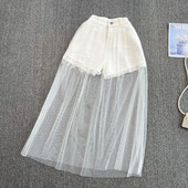 Naiste valget värvi tülliga seelik/püksid