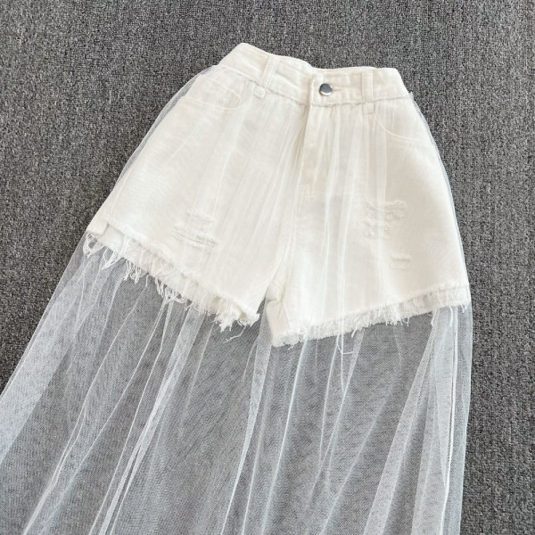 Naiste valget värvi tülliga seelik/püksid