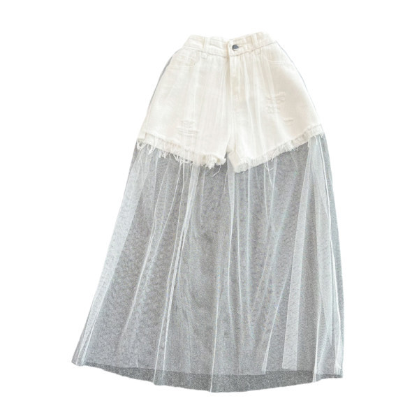 Naiste valget värvi tülliga seelik/püksid