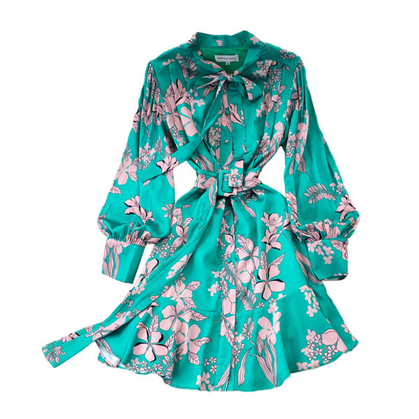 Rochie de dama model nou cu curea si model floral