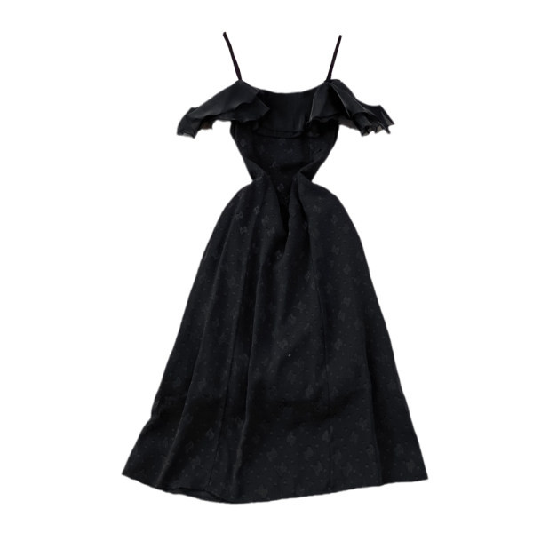 Rochie de dama cu bretele subtiri si bucle