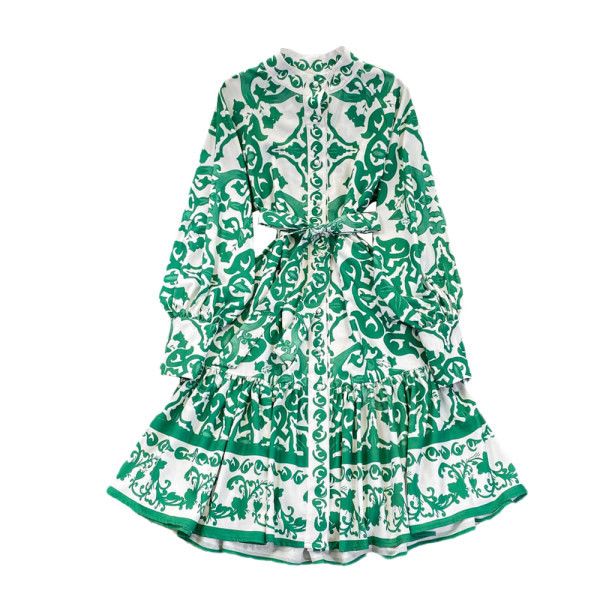 Stiilne naiste kleit vöökohal roheline