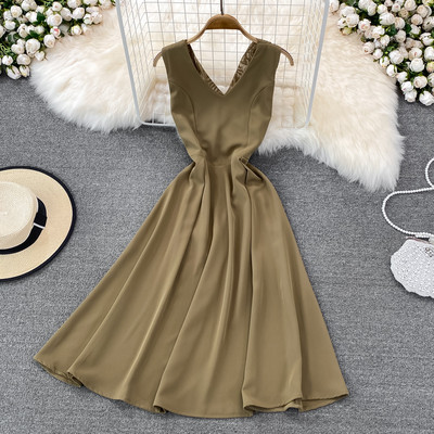 Rochie casual dama cu decolteu spitz - patru culori