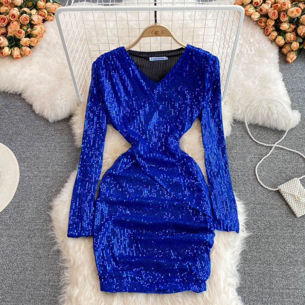 Elegantne naiste lühike liibuv kleit litritega