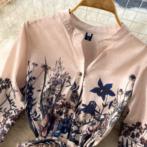 Naiste särk tüüpi kleit aplikatsiooni ja vöökoha lipsudega