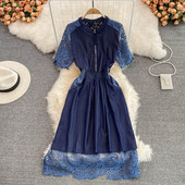 Rochie de dama cu dantela albastra