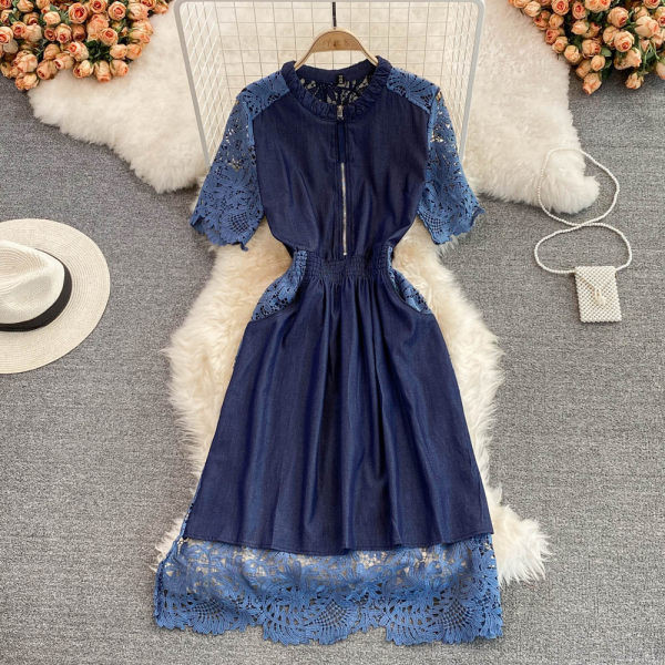 Rochie de dama cu dantela albastra