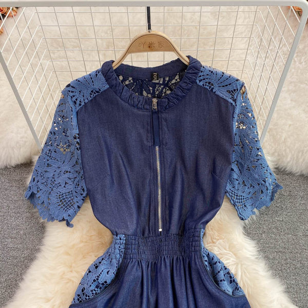 Rochie de dama cu dantela albastra