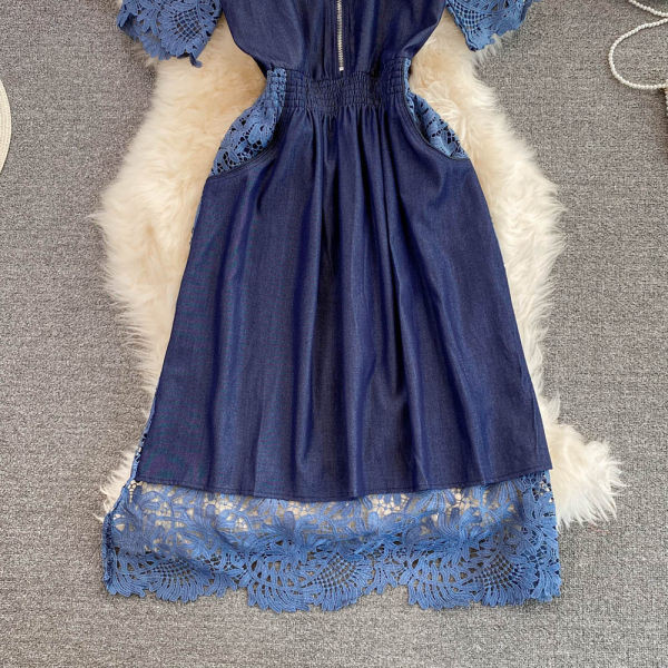 Rochie de dama cu dantela albastra