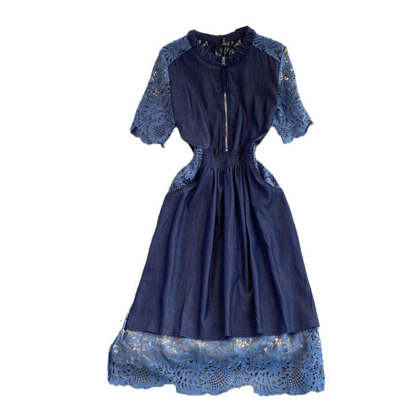 Rochie de dama cu dantela albastra