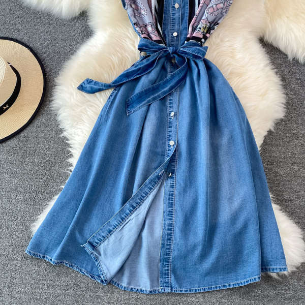 Naiste retro kleit klassikalise kraega