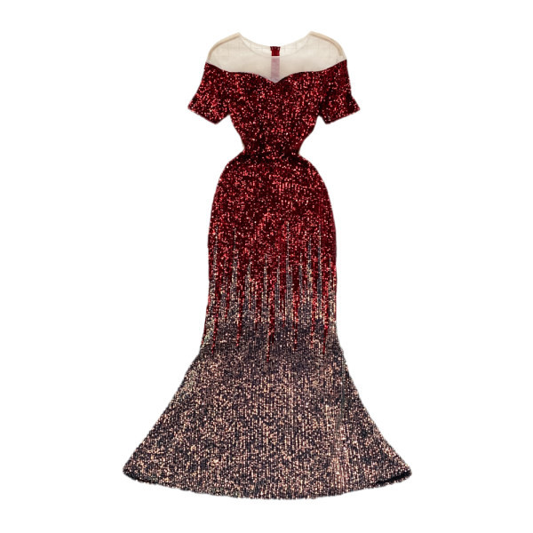 Stiilne särava efektiga naiste pikk kleit