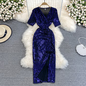 Moodne naiste kleit litrite ja lühikeste varrukatega