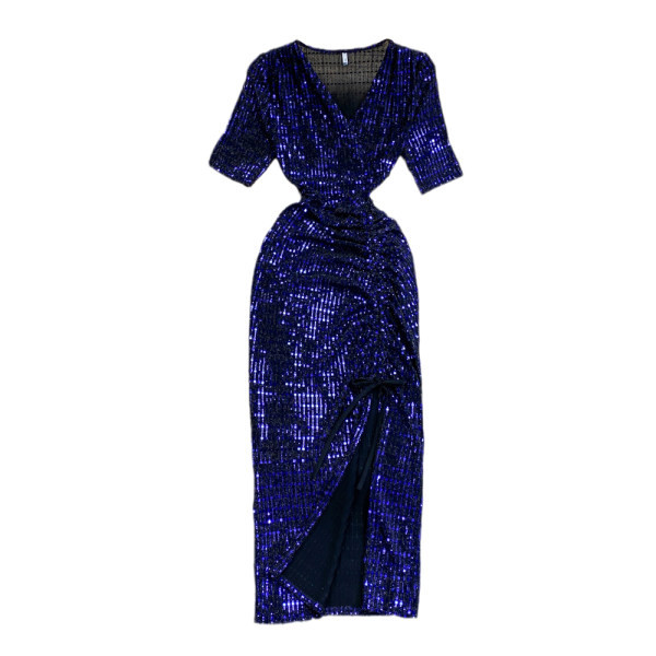 Moodne naiste kleit litrite ja lühikeste varrukatega