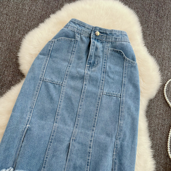 Naiste teksaseelik tülli ja kõrge vöökohaga