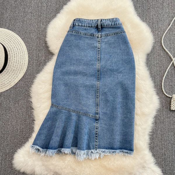 Naiste nööpidega teksaseelik