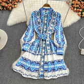 Rochie de dama cu centura in talie - albastra