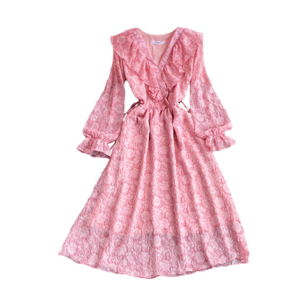 Rochie de dama din dantela cu bucle