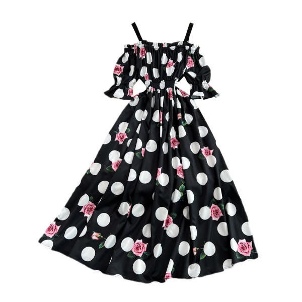 Vabaaja suvekleit rihmade ja elastse vöökohaga