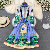 Värvilise mustriga kevadkleit - lõikega mudel