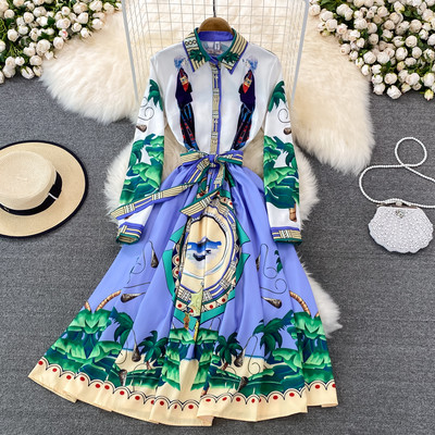 Värvilise mustriga kevadkleit - lõikega mudel