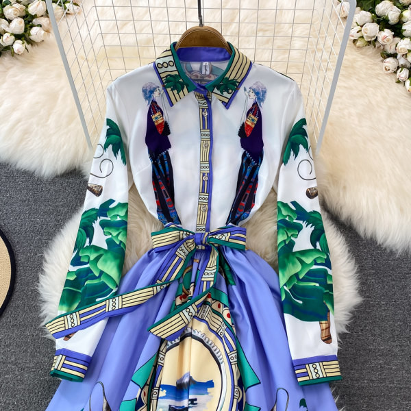 Värvilise mustriga kevadkleit - lõikega mudel