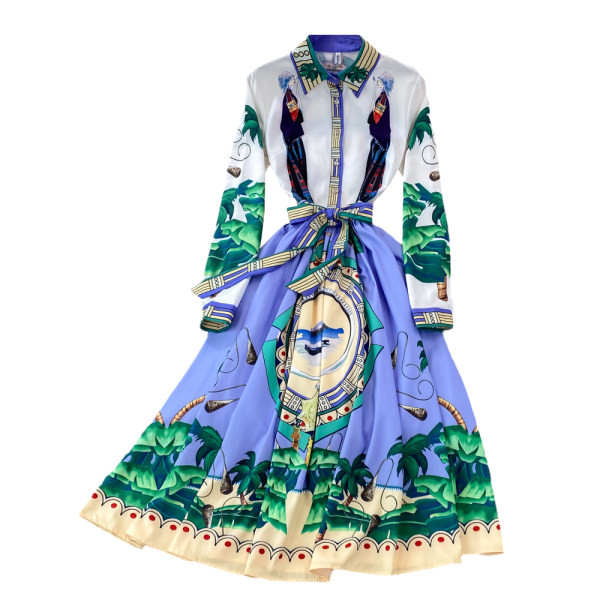 Värvilise mustriga kevadkleit - lõikega mudel