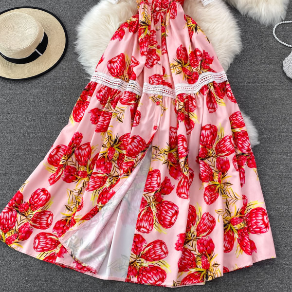 Naiste pikk lühikeste varrukatega kleit