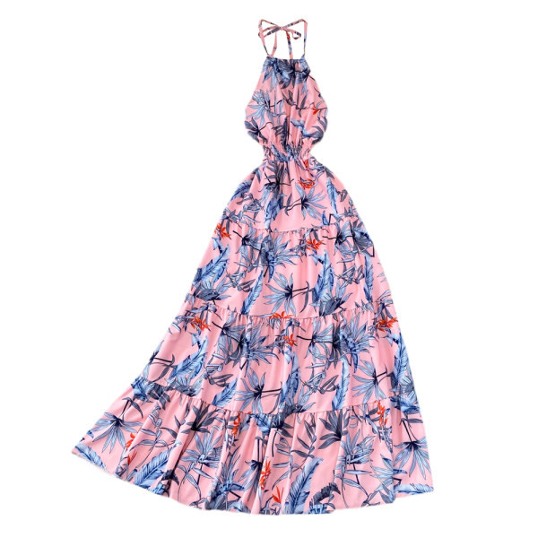 Kolmes värvitoonis rihmadega naiste kleit