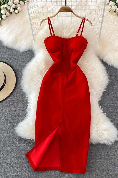 Naiste elegantne kleit reguleeritavate lipsudega