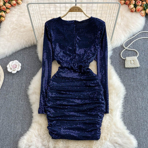 Rochie de dama eleganta cu model montat cu paiete