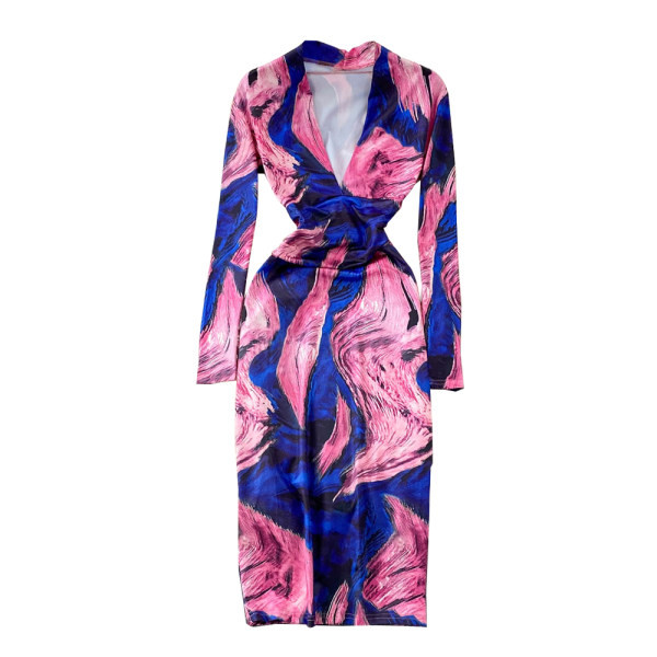 Uut mudelit spits kaelusega naiste kleit