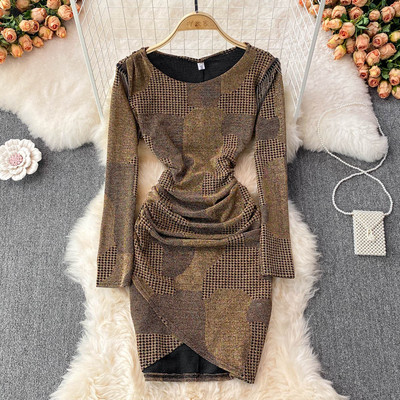 Rochie de dama asimetrica model nou cu decolteu rotund