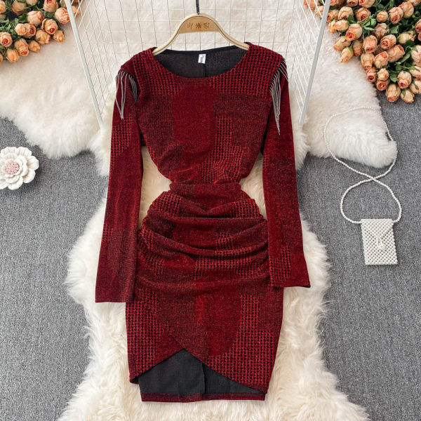 Rochie de dama asimetrica model nou cu decolteu rotund