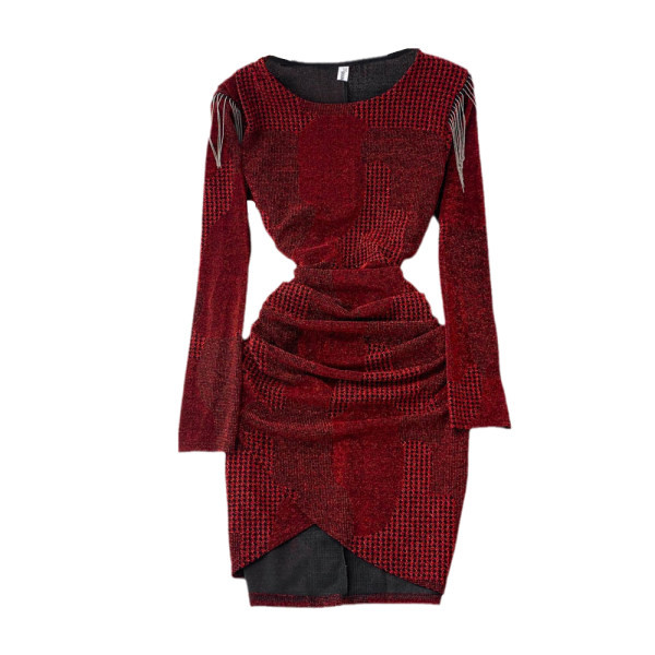 Rochie de dama asimetrica model nou cu decolteu rotund