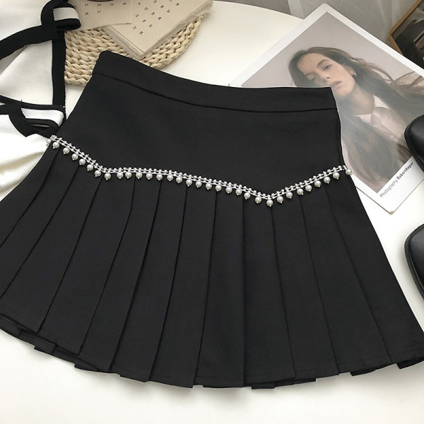 Naiste seelik pärlite ja kõrge vöökohaga - kahte värvi