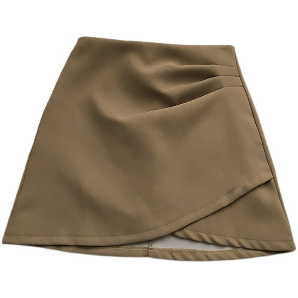 Lühike asümmeetriline kõrge vöökoha ja lukuga seelik