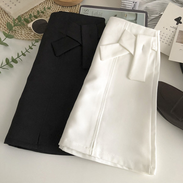 Naiste lühike seelik puhas kõrge vöökohaga mudel