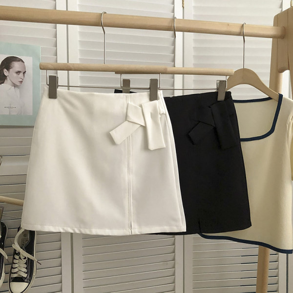 Naiste lühike seelik puhas kõrge vöökohaga mudel