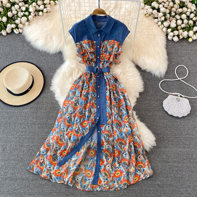 Suvine teksatükkidega kleit