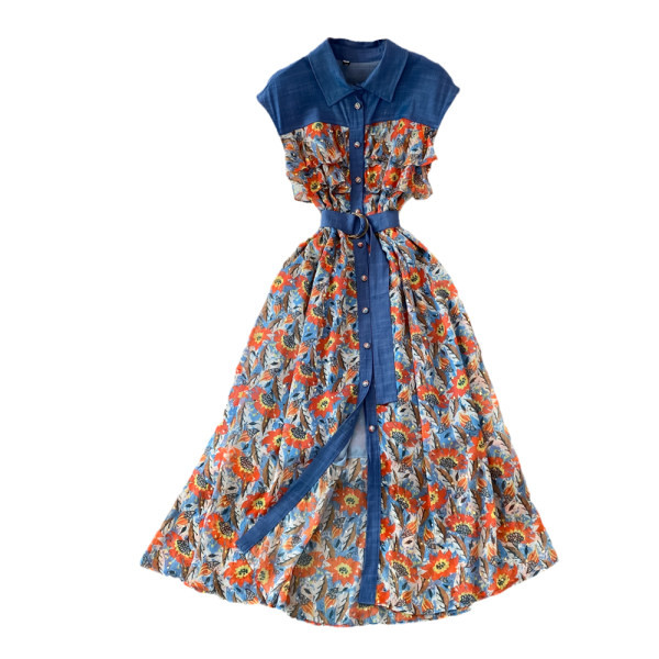 Suvine teksatükkidega kleit