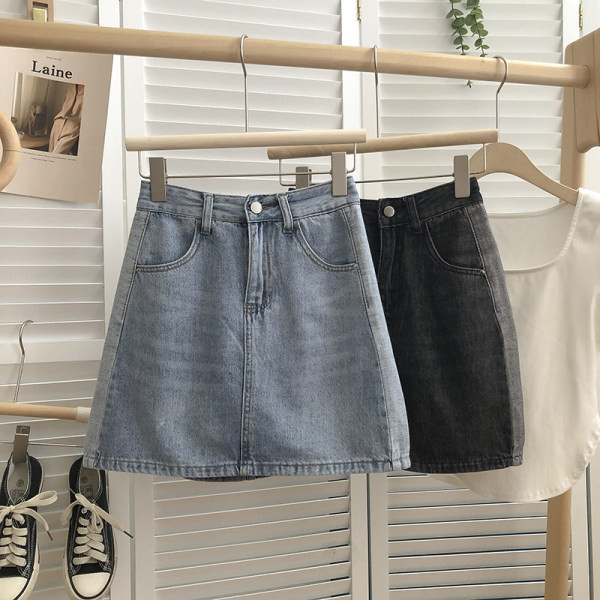 Γυναικεία τζιν φούστα  ψηλόμεση - ασύμμετρο μοντέλο