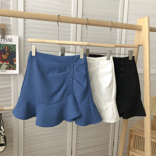 Kõrge vöökoha ja lokkidega kevadine naiste seelik